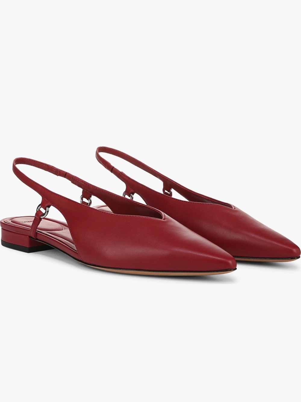 Vince Inez Genuine Leather Pointed Toe Ballet Flat Pomegranate Red Size 9 NWOT